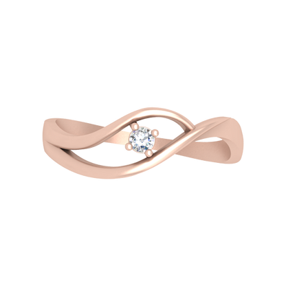 Swirl Single Stone Ring In 925 Sterling Silver - Two
