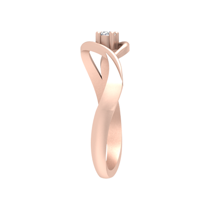 Swirl Single Stone Ring In 925 Sterling Silver - Three