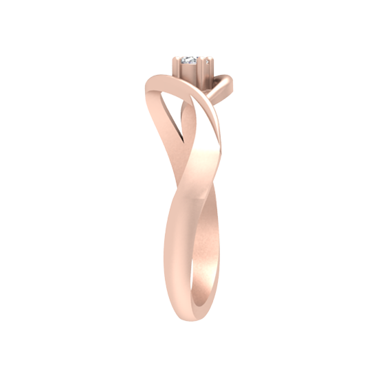 Swirl Single Stone Ring - Three