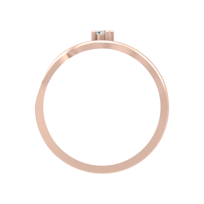 Swirl Single Stone Ring - Four
