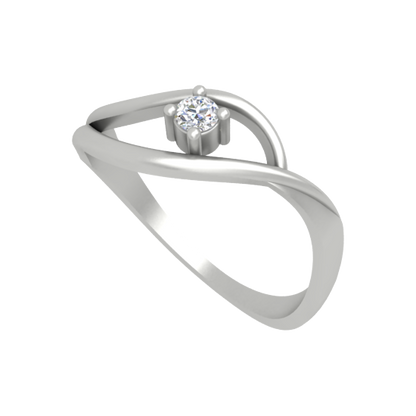 Swirl Single Stone Ring - Five