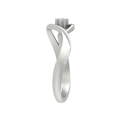 Swirl Single Stone Ring In 925 Sterling Silver - Seven