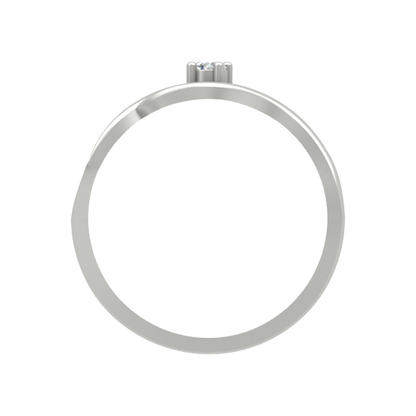 Swirl Single Stone Ring In 925 Sterling Silver - Eight