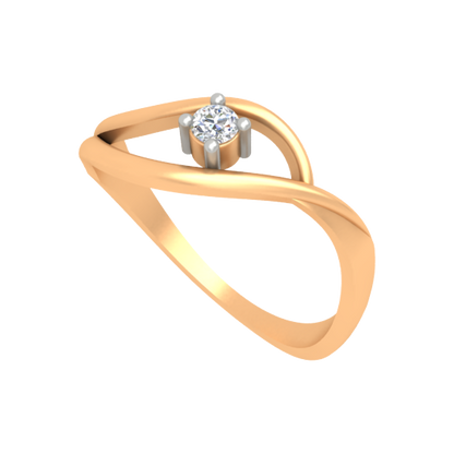 Swirl Single Stone Ring In 925 Sterling Silver - Nine
