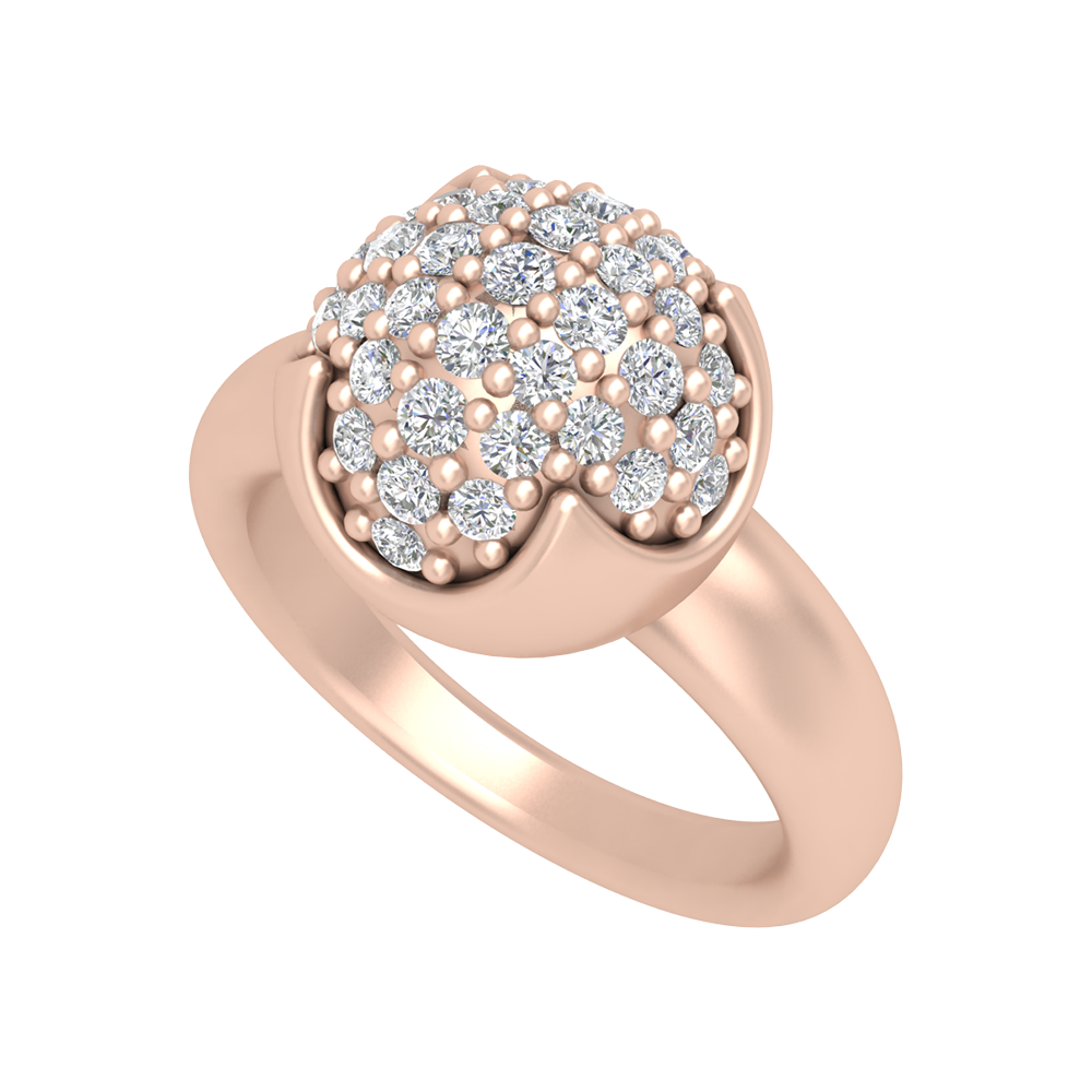 Swirl Tuilp Mesh Ring In 925 Sterling Silver - One