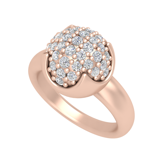 Swirl Tuilp Mesh Ring In 925 Sterling Silver - One
