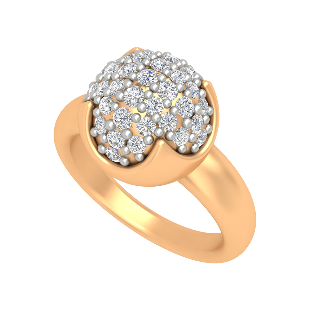 Swirl Tuilp Mesh Ring In 925 Sterling Silver - Nine
