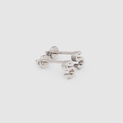 Gold Letter S Initial Stud Earrings - Four