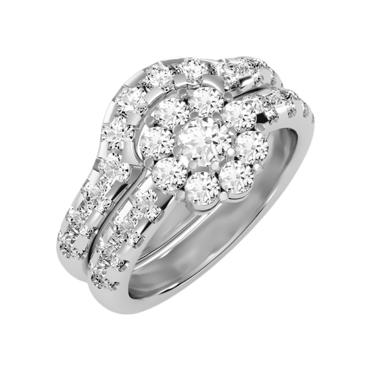 Talisman Bridal Ring Set In 925 Sterling Silver - One