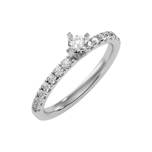 Tangled Solitaire Ring In 925 Sterling Silver - One