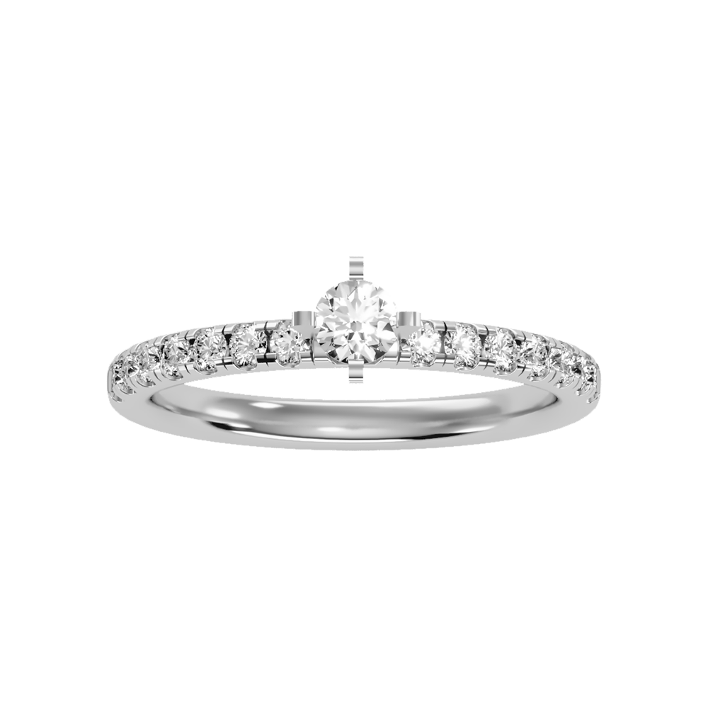 Tangled Solitaire Ring In 925 Sterling Silver - Three