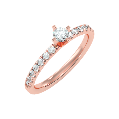 Tangled Solitaire Ring In 925 Sterling Silver - Five