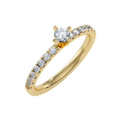 Tangled Solitaire Ring In 925 Sterling Silver - Nine