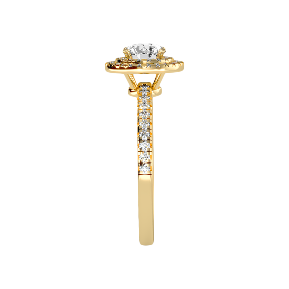 Terrific Halo Diamond Ring In 925 Sterling Silver - Eleven