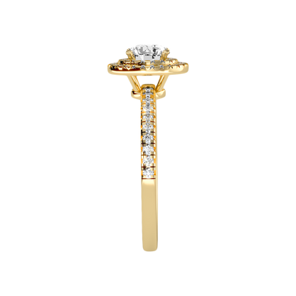 Terrific Halo Diamond Ring In 925 Sterling Silver - Eleven