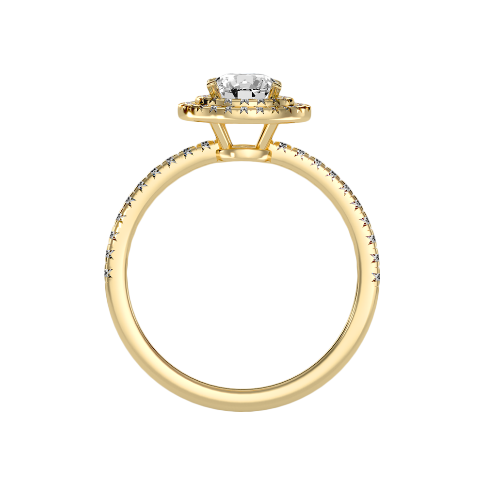 Terrific Halo Diamond Ring In 925 Sterling Silver - Twelve