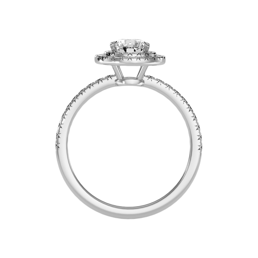 Terrific Halo Diamond Ring In 925 Sterling Silver - Two