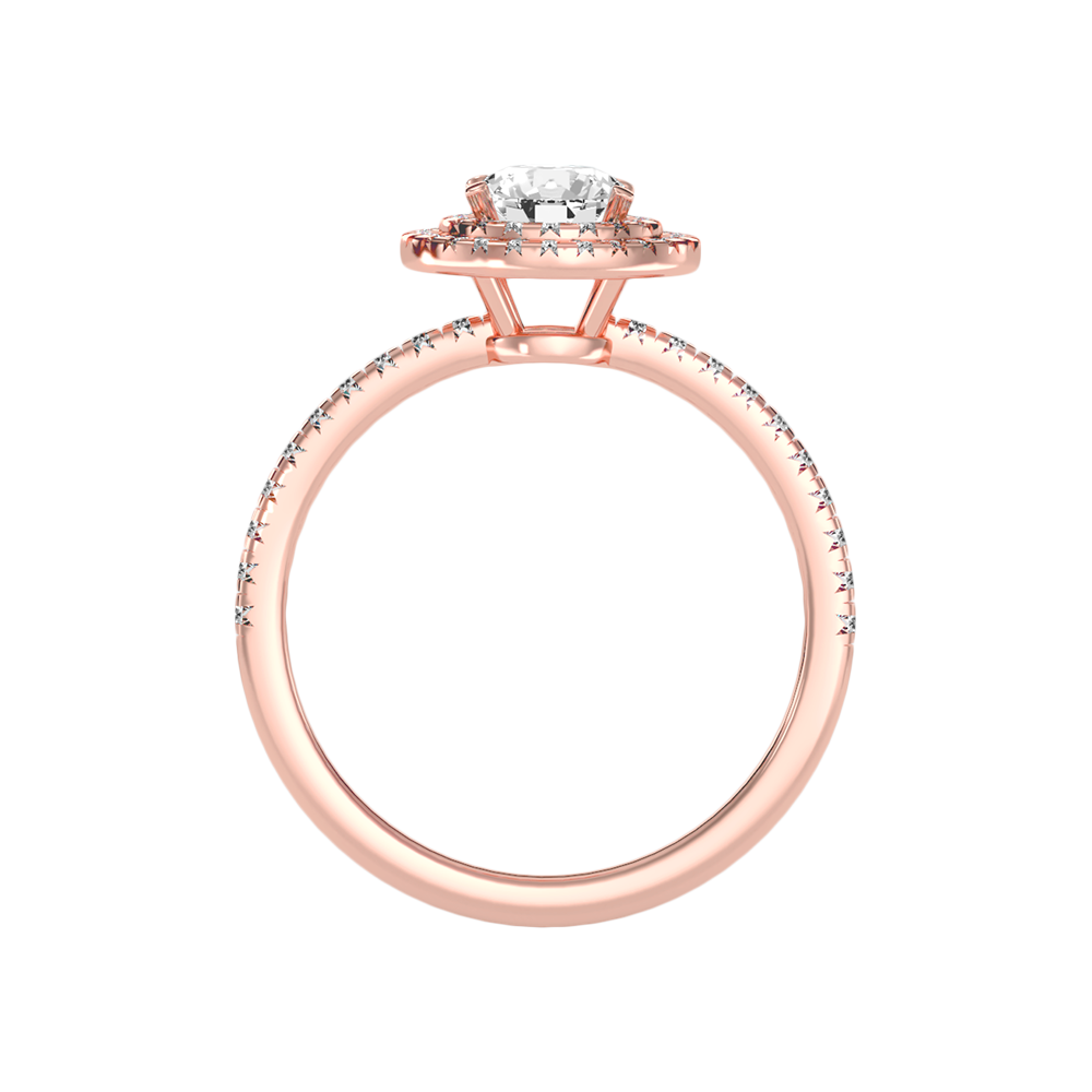 Terrific Halo Diamond Ring In 925 Sterling Silver - Six