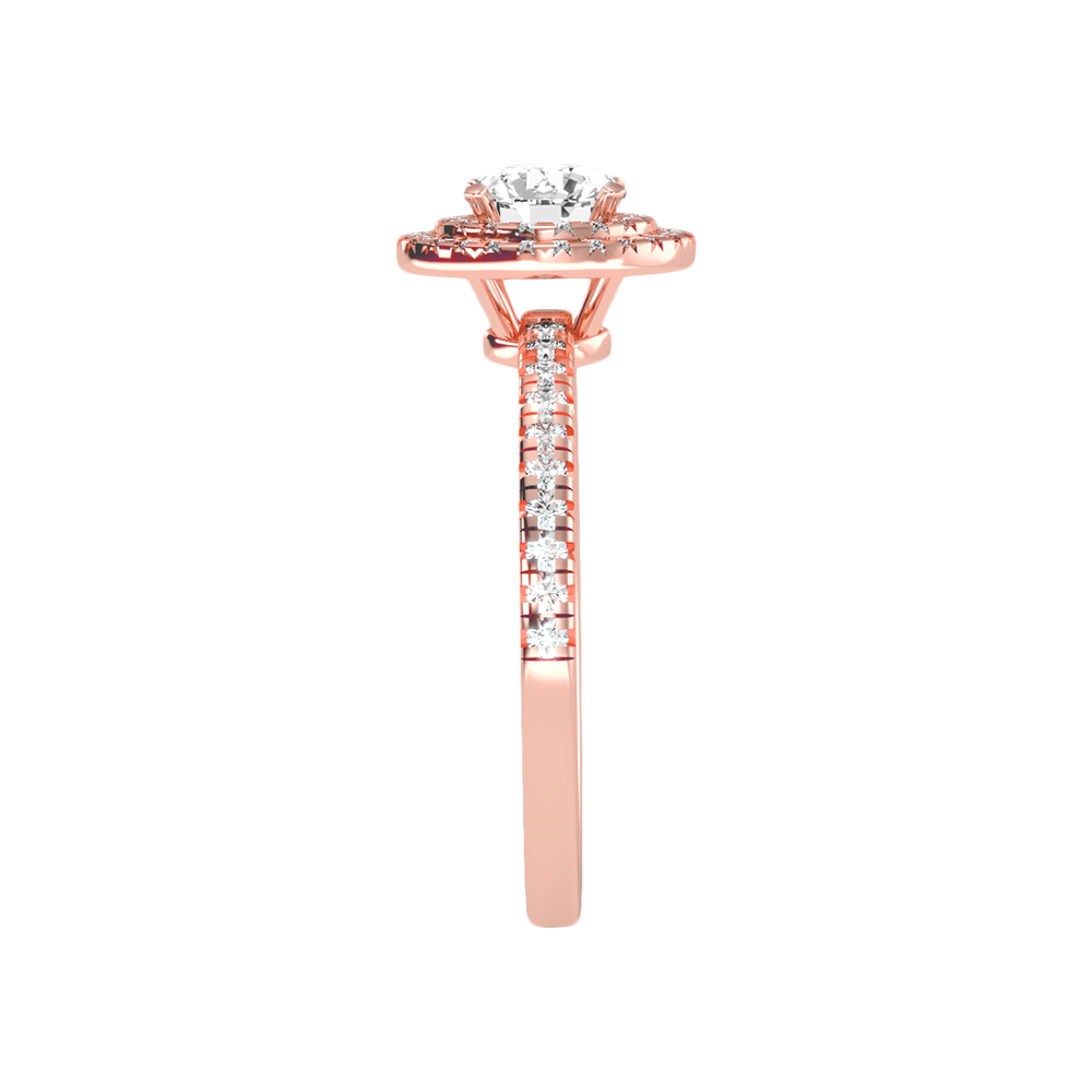 Terrific Halo Diamond Ring In 925 Sterling Silver - Eight