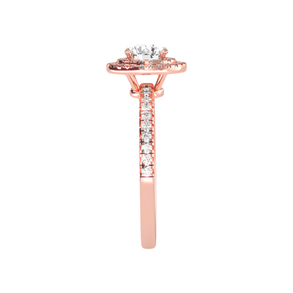 Terrific Halo Diamond Ring In 925 Sterling Silver - Eight