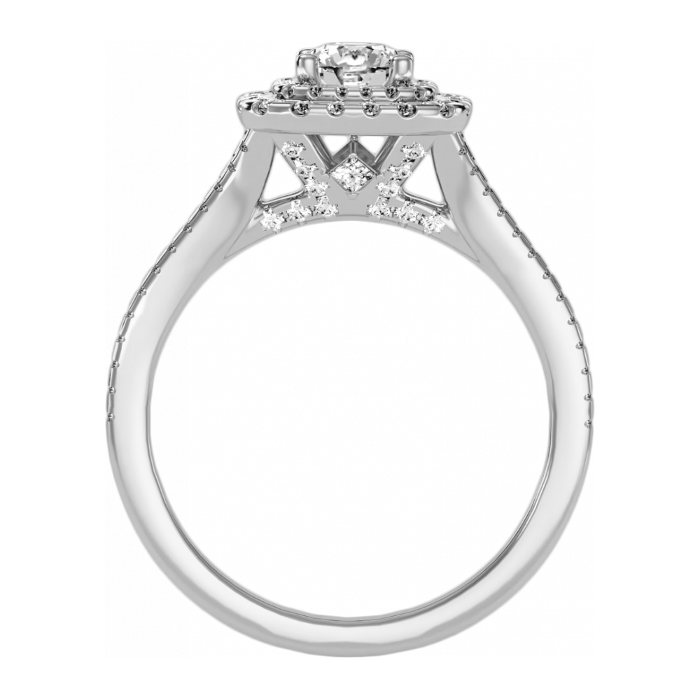The Admirable Halo Ring In 925 Sterling Silver - One