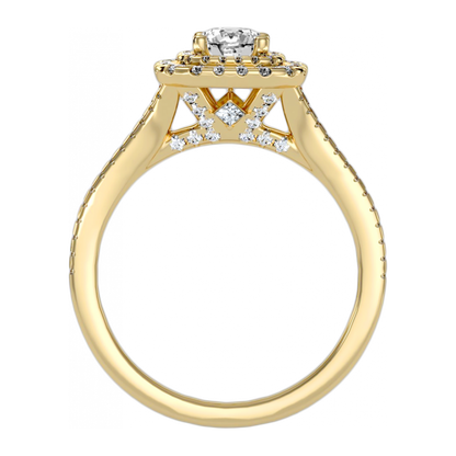 The Admirable Halo Ring In 925 Sterling Silver - Five