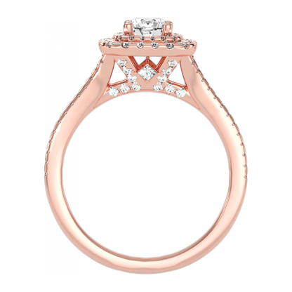 The Admirable Halo Ring In 925 Sterling Silver - Nine