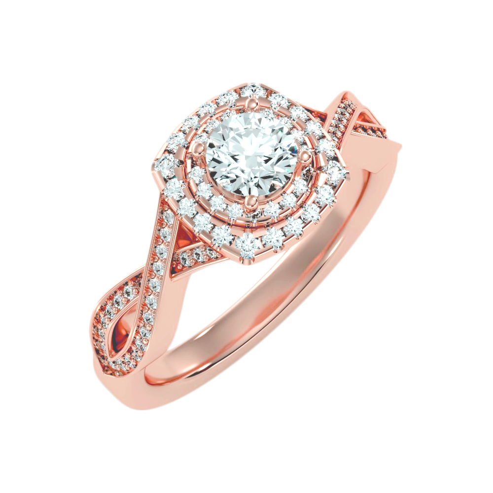 The Attractive Halo Ring In 925 Sterling Silver - Ten
