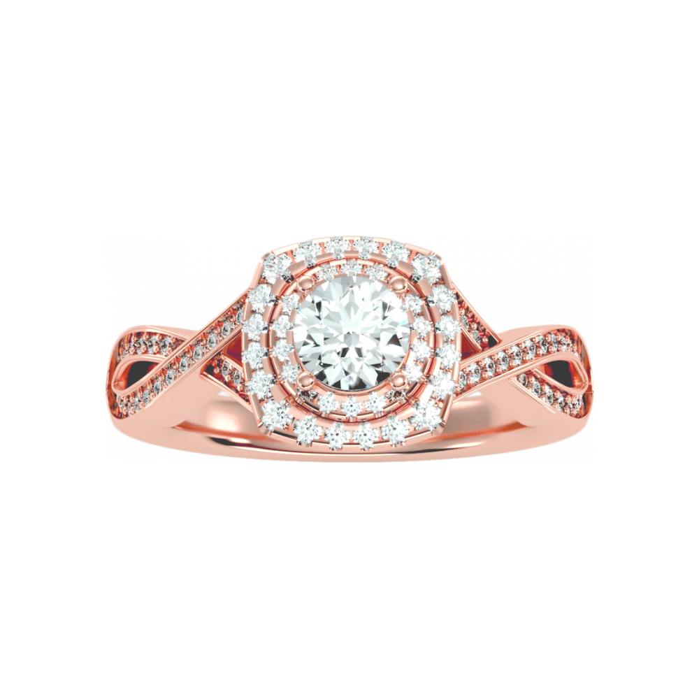 The Attractive Halo Ring In 925 Sterling Silver - Twelve
