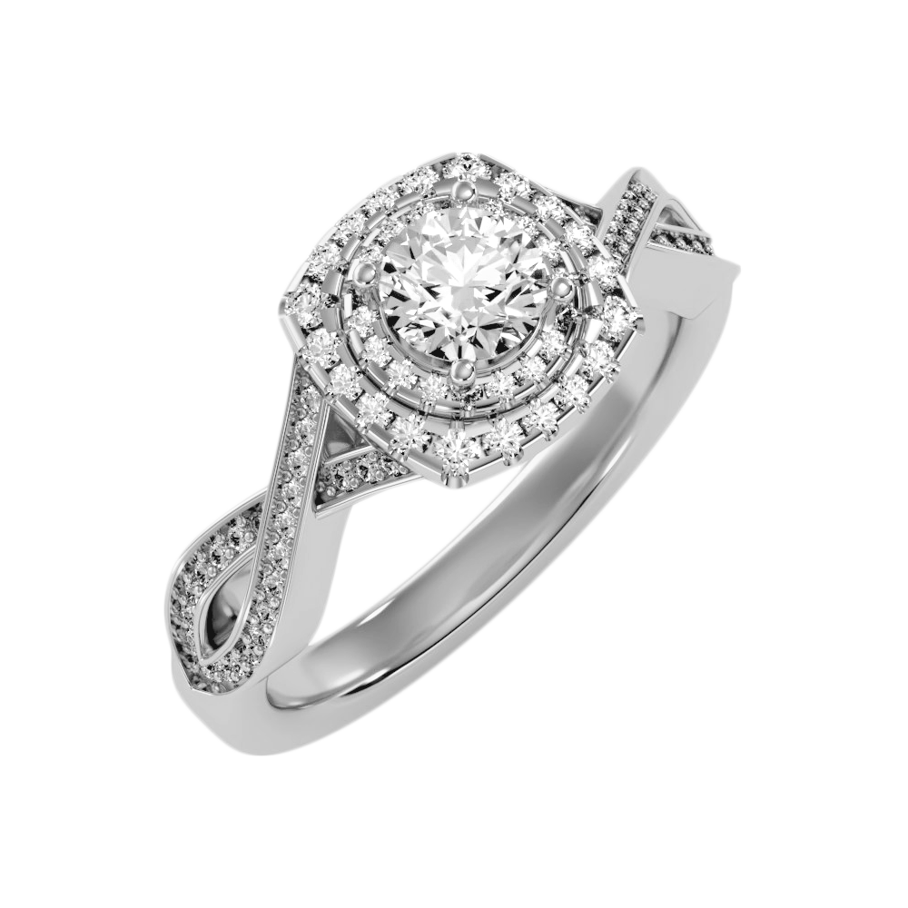 The Attractive Halo Ring In 925 Sterling Silver - Two