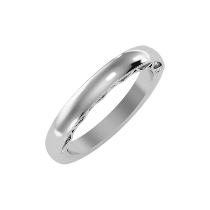 The Beautiful Sleek Wedding Band In 925 Sterling Silver - Two