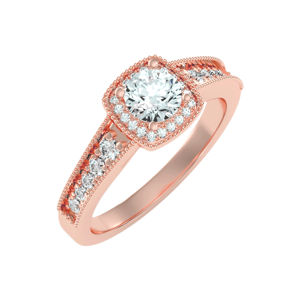 The Captivating Halo Ring In 925 Sterling Silver - Ten