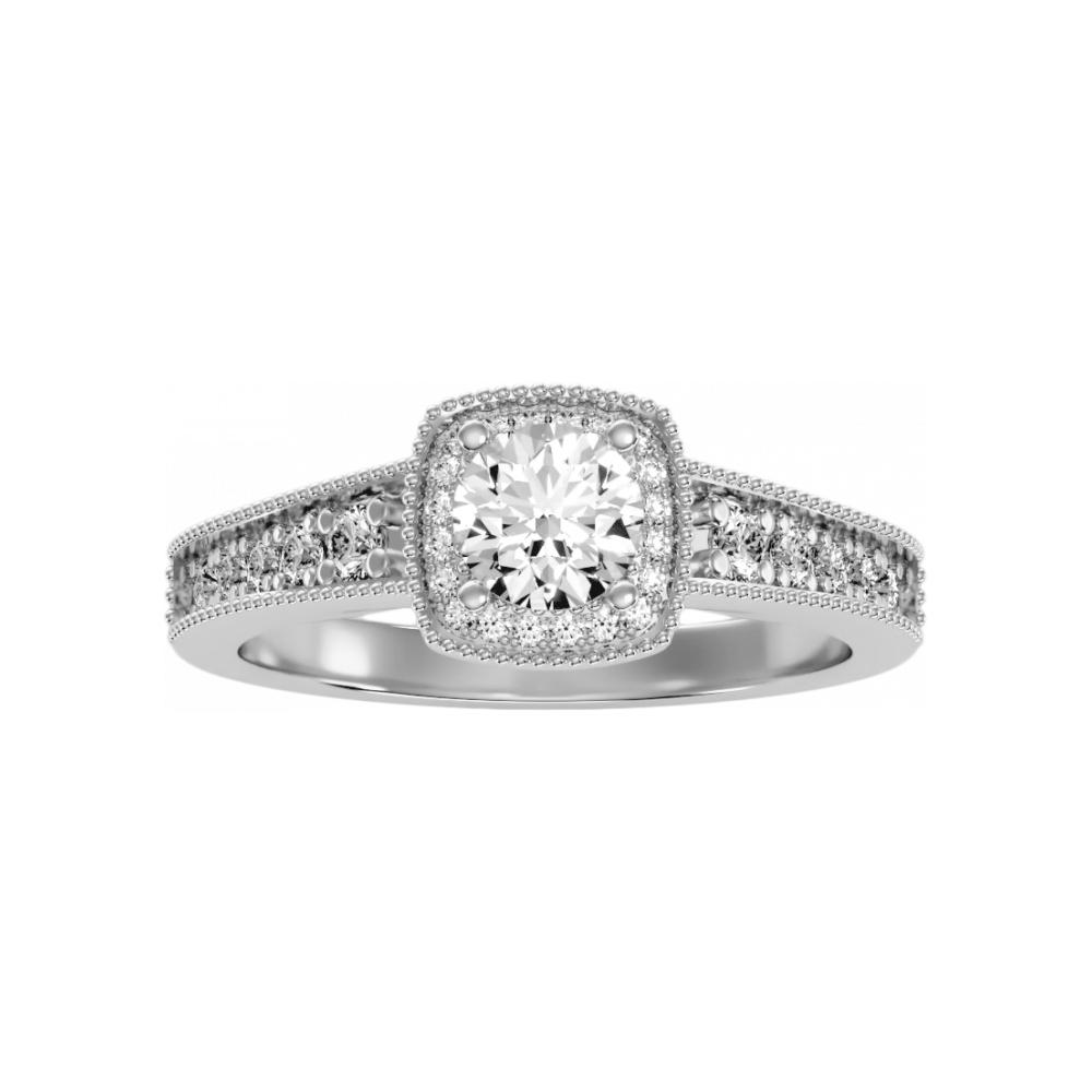 The Captivating Halo Ring In 925 Sterling Silver - Four