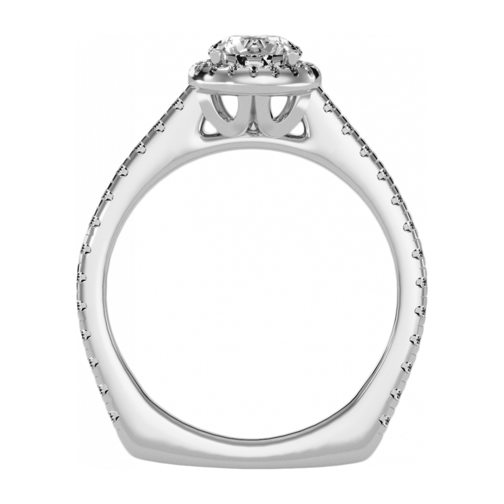 The Classy Halo Ring In 925 Sterling Silver - One