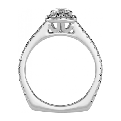 The Classy Halo Ring In 925 Sterling Silver - One