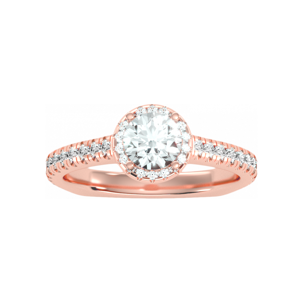 The Classy Halo Ring In 925 Sterling Silver - Twelve