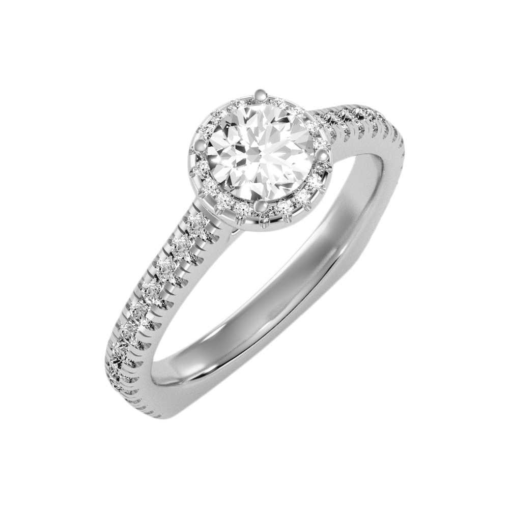 The Classy Halo Ring In 925 Sterling Silver - Two