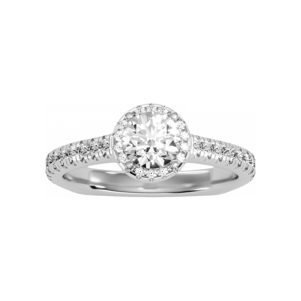 The Classy Halo Ring In 925 Sterling Silver - Four