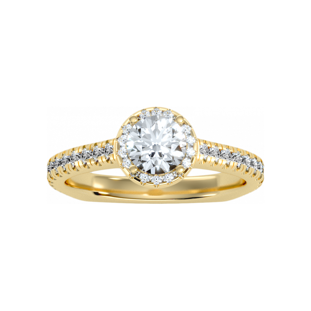 The Classy Halo Ring In 925 Sterling Silver - Eight