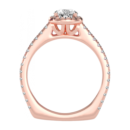 The Classy Halo Ring In 925 Sterling Silver - Nine