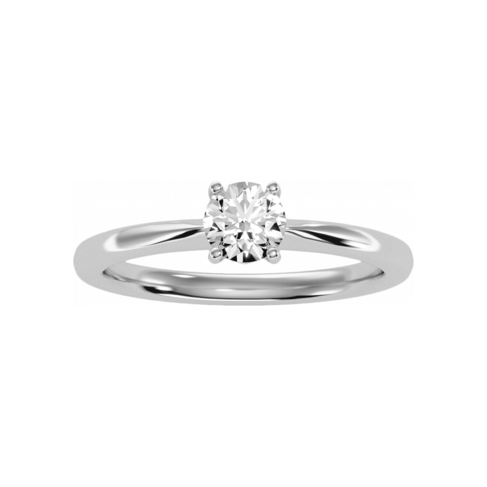 The Comfortable Solitaire Ring In 925 Sterling Silver - Four