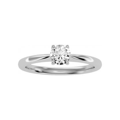 The Comfortable Solitaire Ring In 925 Sterling Silver - Four