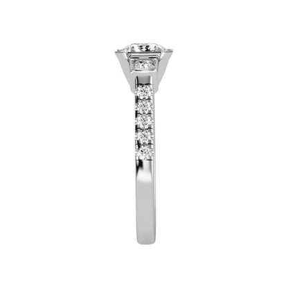 The Cutting Edge Three Stone Ring In 925 Sterling Silver - Three