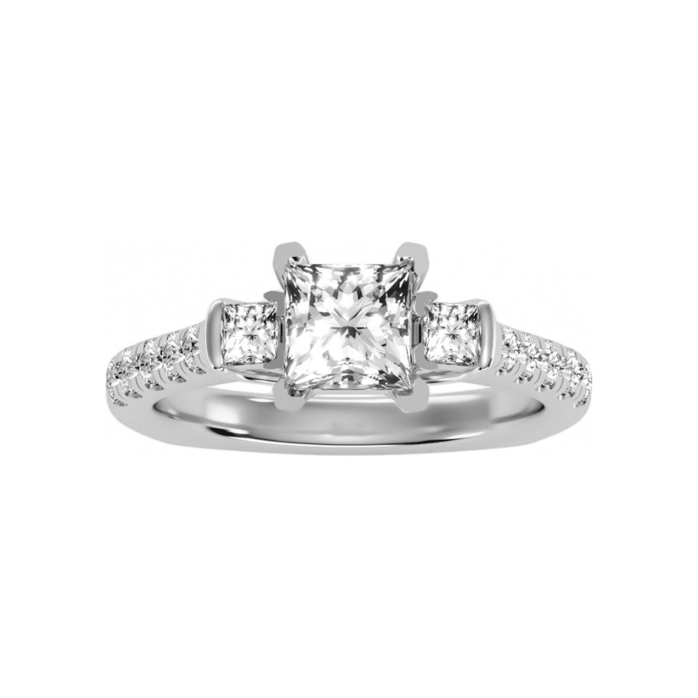The Cutting Edge Three Stone Ring - Four