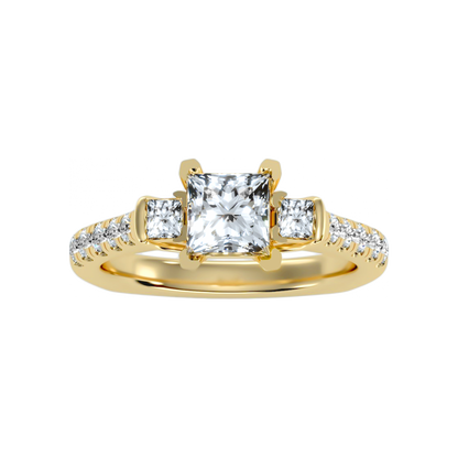 The Cutting Edge Three Stone Ring In 925 Sterling Silver - Eight