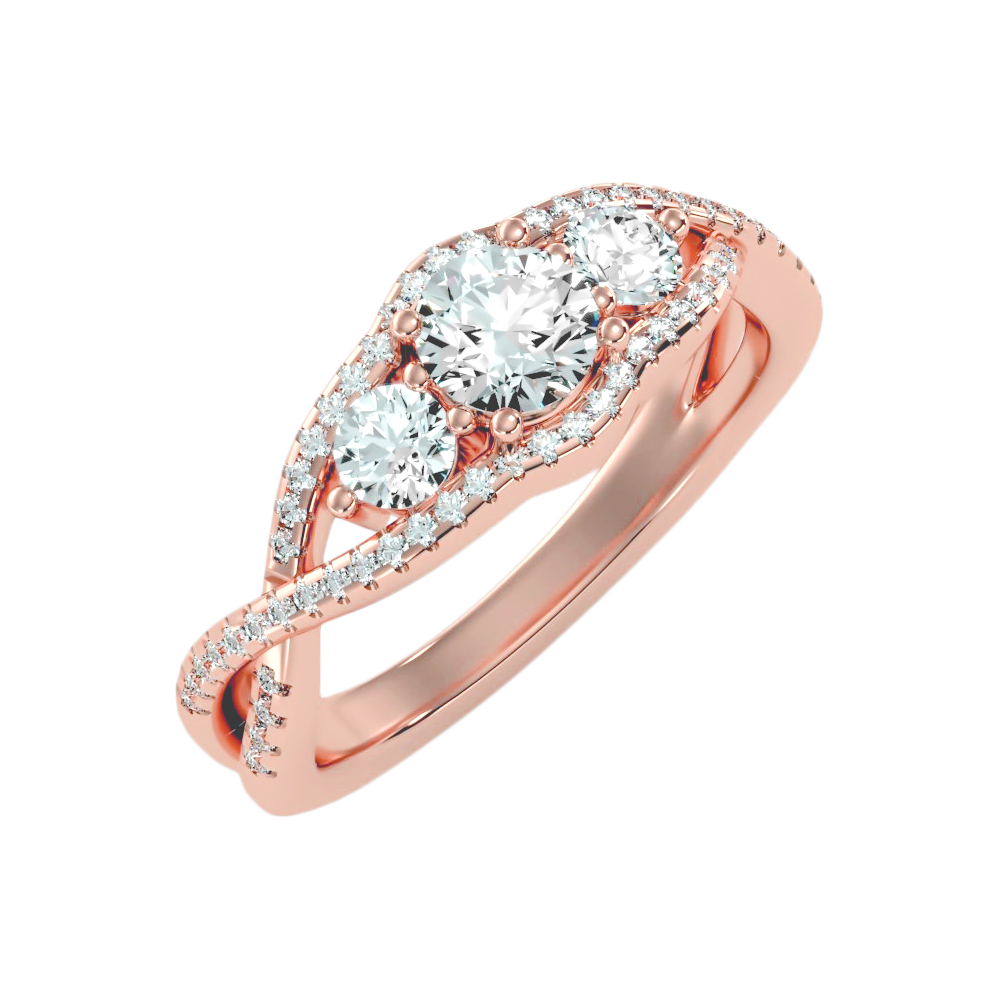 The Dashing Three Stone Ring - Ten