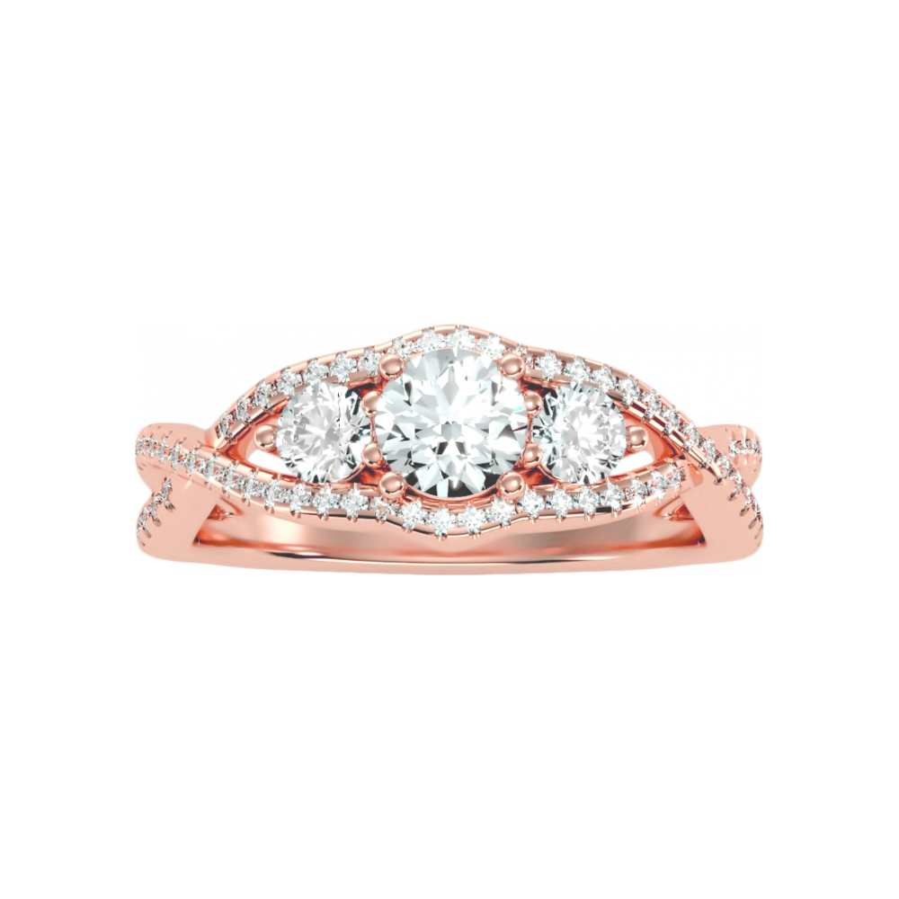 The Dashing Three Stone Ring In 925 Sterling Silver - Twelve