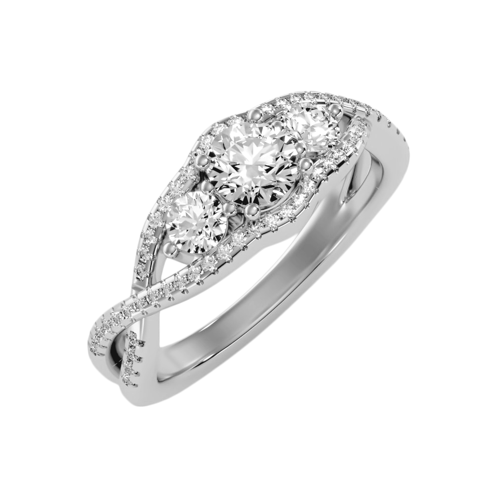 The Dashing Three Stone Ring In 925 Sterling Silver - Two