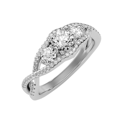 The Dashing Three Stone Ring In 925 Sterling Silver - Two