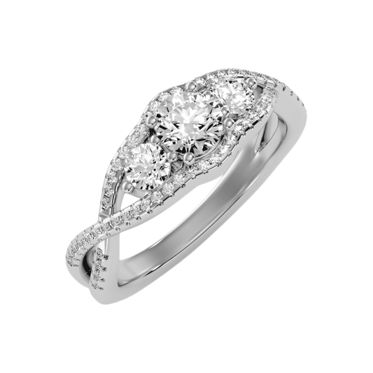The Dashing Three Stone Ring In 925 Sterling Silver - Two